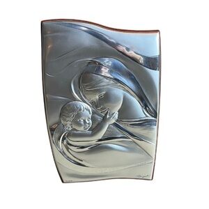 RENZO ROMAGNOLI Silver Plaque Art Mother and Child